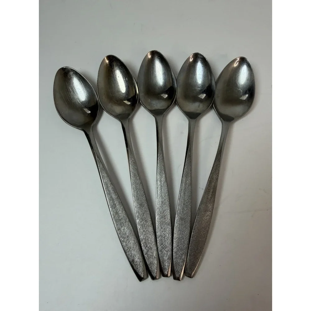 Set of 5 Ekco CORSAIR Stainless Teaspoons 6 3/4